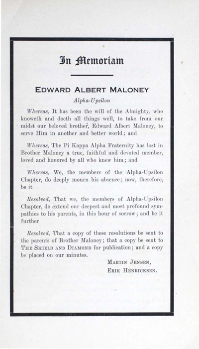 In Memoriam: Edward Albert Maloney